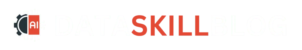 DataSkillBlog logo featuring "AI" inside a microchip icon, with "DATA" and "BLOG" in bold uppercase letters and "SKILL" highlighted in red...
